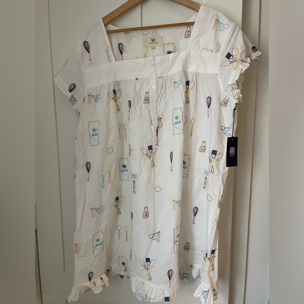 Printfresh Home Chef Pintuck nightgown NWT 1X